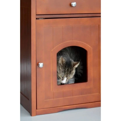 Design Katzenschrank Mit Schublade 52 X 48 X 63 Cm Braun 8 Design Katzenschrank Mit Schublade 52 X 48 X 63 Cm Braun – Bild 6