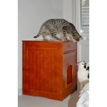 Design Katzenschrank Mit Schublade 52 X 48 X 63 Cm Braun 10 Design Katzenschrank Mit Schublade 52 X 48 X 63 Cm Braun – Bild 8