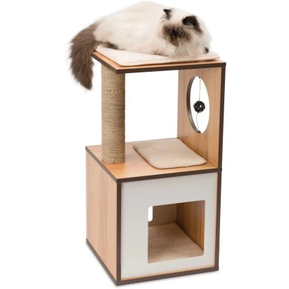 Vesper Kratzbaum Box Small 39 Cm X 19,5 Cm X 44,5 Cm Walnuss 3 Vesper Kratzbaum Box Small 39 Cm X 19,5 Cm X 44,5 Cm Walnuss